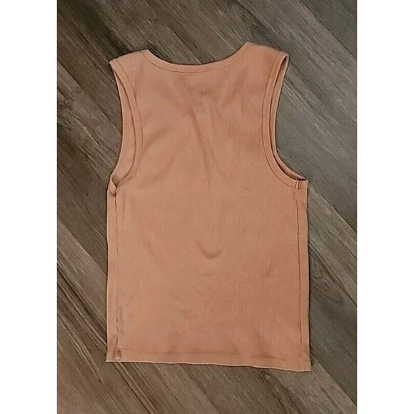 Ford Bronco Tank Womens Medium Brown Ribbed Cropped - Picture 3 of 5